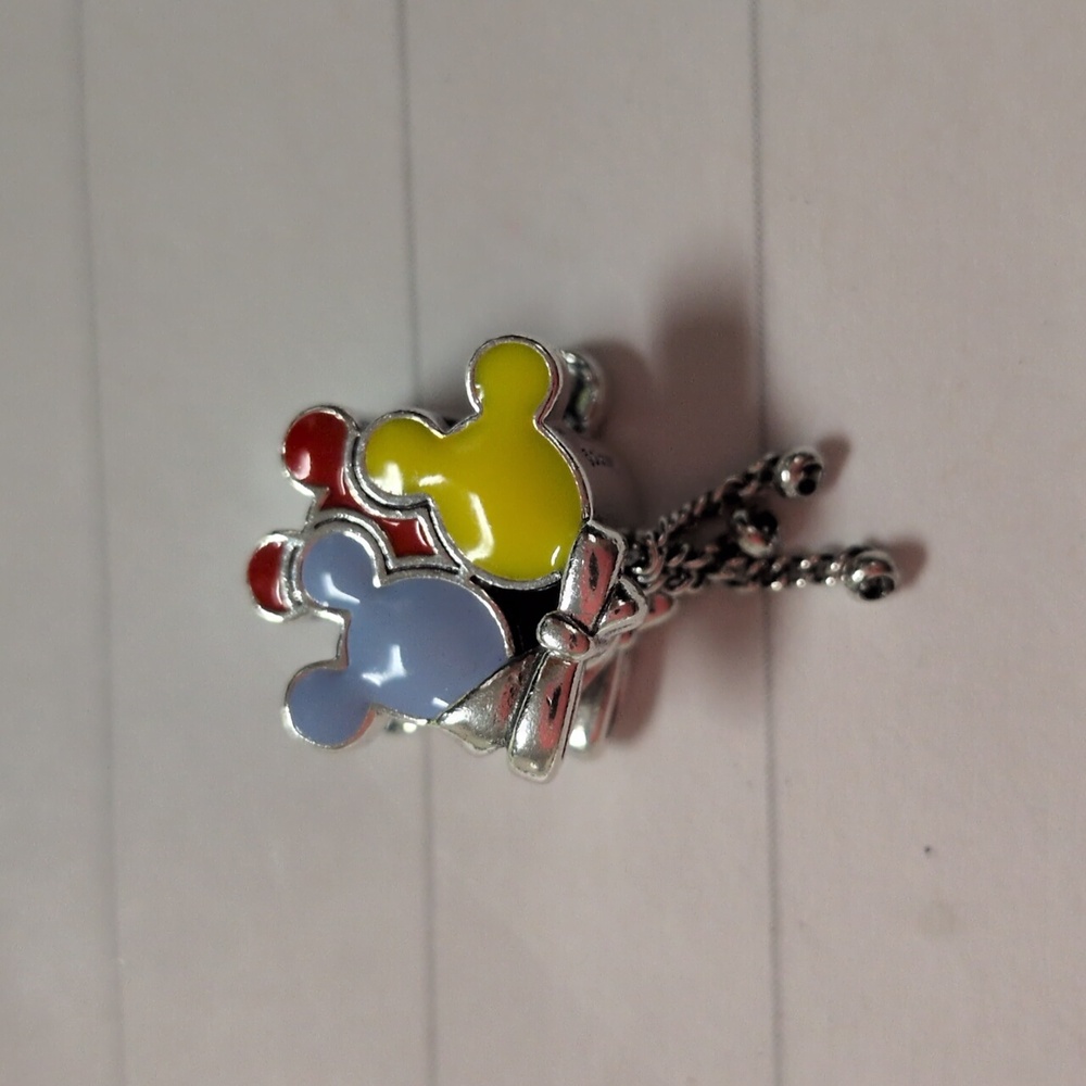 Pandora Silver Multicolor Balloon & Blue Green Heart Charms